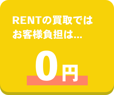 株式会社RENTの買取ではお客様負担は0円